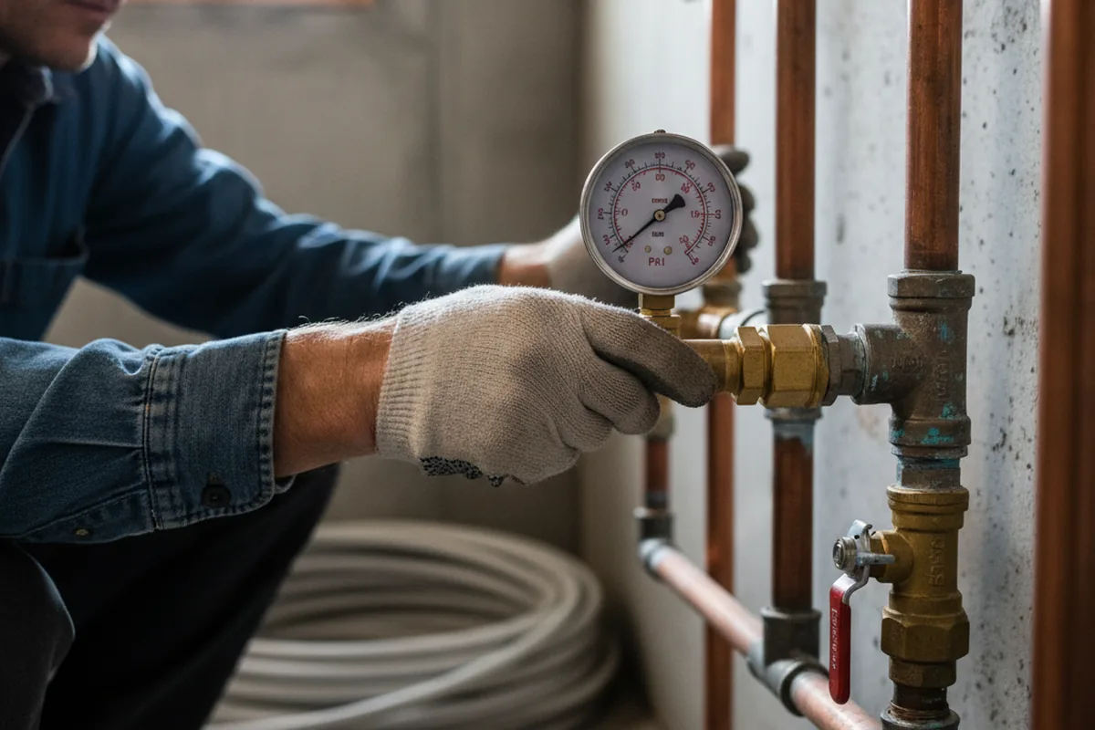 Pressure testing a repaired line during Water Line Repair in Divide